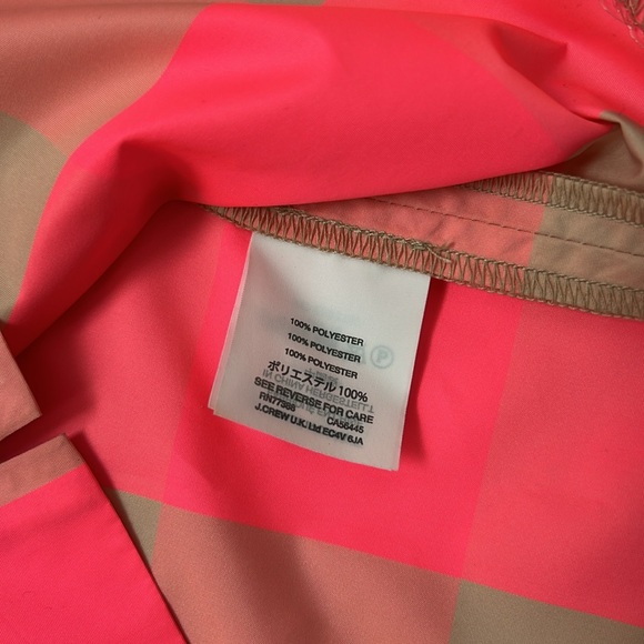 Jcrew neon buffalo check ruffle sleeve top - Picture 3 of 6